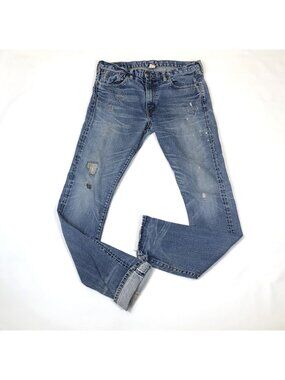 Double RL Stretch Skinny Fit Japanese Selvedge RRL Distressed Jeans  Size 31 USA